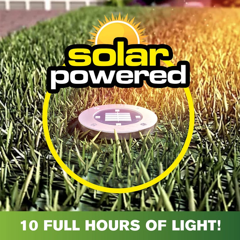 Bell Howell Bell+Howell Disk Lights Solar Weatherproof LED Outdoor, As Seen on TV 4 Pack - Image 3